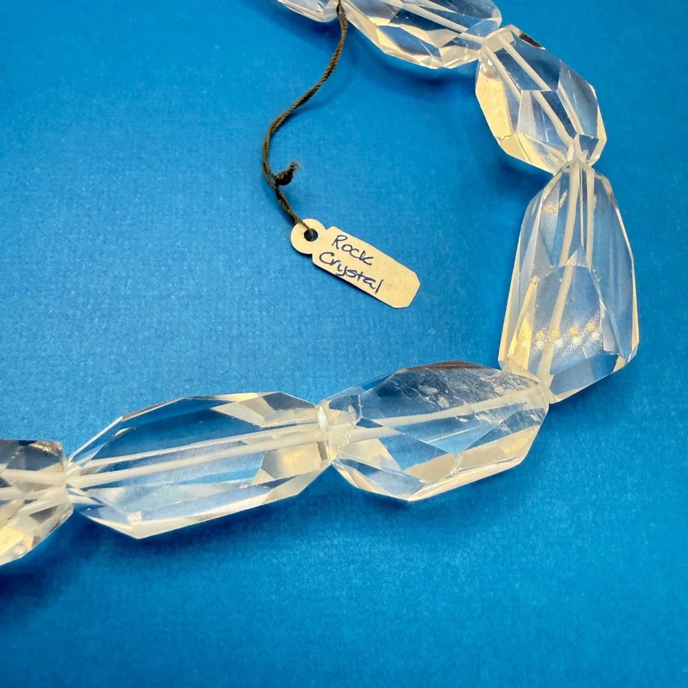 Rock Crystal Quartz Faceted Coffin Lozenge 1